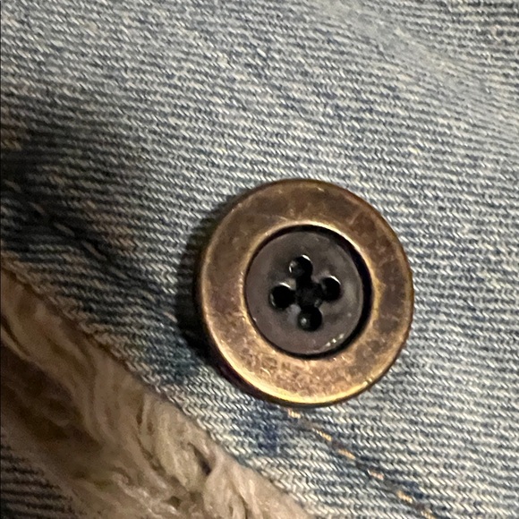 Free People - VINTAGE - Women's Denim Jacket with Faux Shearling Lining - Picture 4 of 14